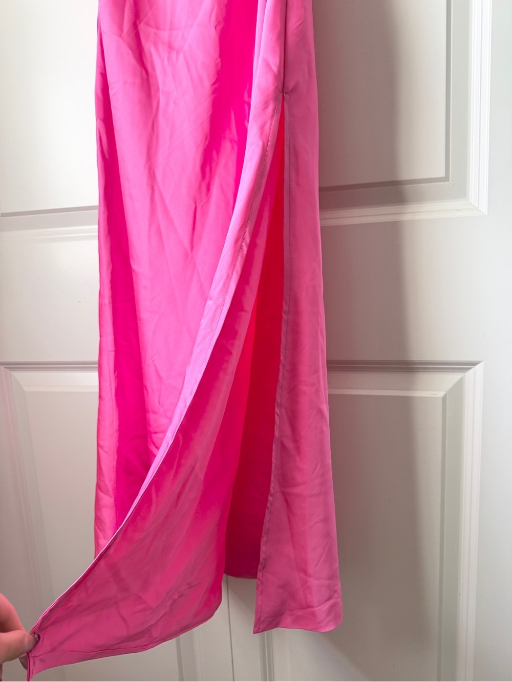 Fashion Nova Sleek N’ Shine Satin Midi Dress NWT Pink Size L - Picture 6 of 12